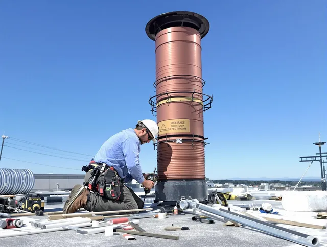Installed chimney liner by Weston Chimney Sweep in Weston, FL