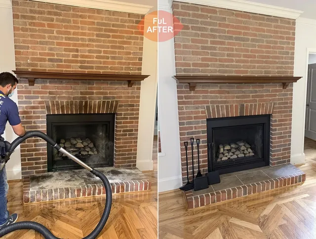 Weston Chimney Sweep carefully sanitizing a fireplace in Weston, FL