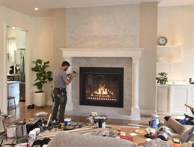 Newly installed fireplace by Weston Chimney Sweep in Weston, FL